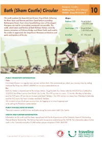 Bath (Sham Castle) Circular Walking Time: 21/2 - 3 Hours 10 GRADE: Easy/Moderate 3
