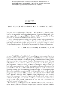 Chapter I the Age of the Democratic Revolution