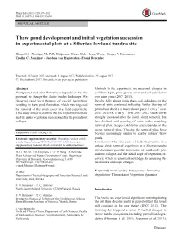 Thaw Pond Development and Initial Vegetation Succession in Experimental Plots at a Siberian Lowland Tundra Site