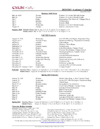 2020/2021 Academic Calendar