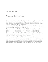 Chapter 10 Nuclear Properties