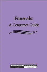 Funerals: a Consumer Guide