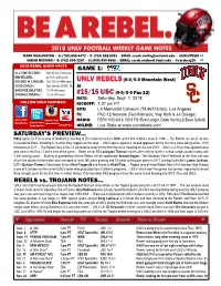 GAME 1: SATURDAY's PREVIEW... REBELS Vs. TROJANS NOTES