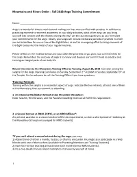 Mountains and Rivers Order – Fall 2018 Ango Training Commitment