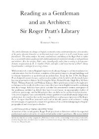 Sir Roger Pratt's Library