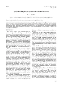 Syrphid Aphidophagous Predators in a Food-Web Context