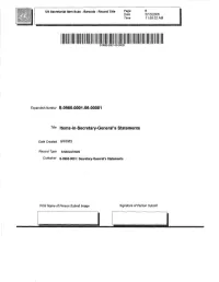Title Items-In-Secretary-General's Statements
