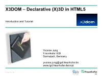 X3DOM – Declarative (X)3D in HTML5