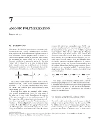 Anionic Polymerization