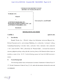 Case 1:12-Cv-10576-DJC Document 358 Filed 04/30/21 Page 1 of 19