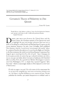 Cervantes's Theory of Relativity in Don Quixote