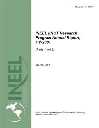INEEL BNCT Research Program Annual Report, CY-2000