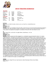 Mccs Theater Schedule