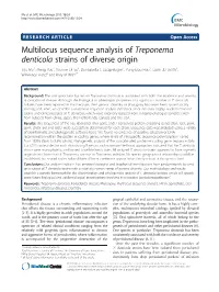 Multilocus Sequence Analysis of Treponema