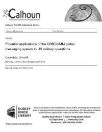 Potential Applications of the ORBCOMM Global Messaging System to US Military Operations