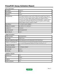 Primepcr™Assay Validation Report