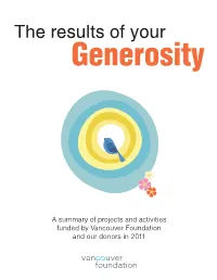 The Results of Your Generosity