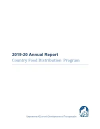 2019-20 Annual Report Country Food Distribution Program