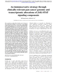 An Immunoevasive Strategy Through Clinically-Relevant Pan-Cancer Genomic and Transcriptomic Alterations of JAK-STAT Signaling Components