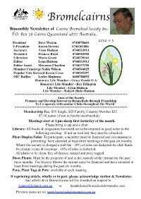 Bromelcairns Bimonthly Newsletter of Cairns Bromeliad Societ Inc