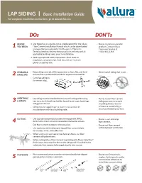 LAP SIDING Basic Installation Guide for Complete Installation Instructions, Go to Allurausa.Com