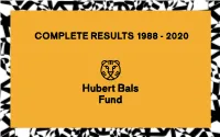 Complete Results 1988 - 2020 Complete Results 1988 - 20192020