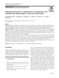 Evaluating Risk Factors for Re-Exploration Due to Postoperative Neck Hematoma After Thyroid Surgery: a Nested Case-Control Study