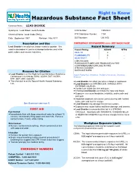 Hazardous Substance Fact Sheet