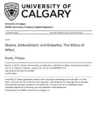 Shame, Embodiment, and Empathy: the Ethics of Affect