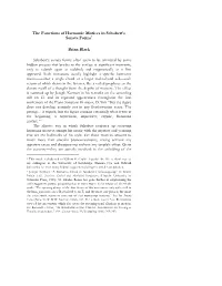 The Functions of Harmonic Motives in Schubert's Sonata Forms1 Brian