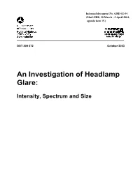 An Investigation of Headlamp Glare