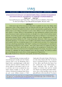 Evaluation of Efficacy of Shatapushpa Phala Churna in Rajakrichrita With