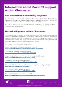 Information About Covid-19 Support Within Gloucester