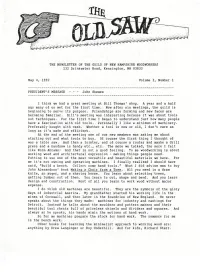 May 4, 1992 Volume 3, Number 1 I Think We Had a Great Meeting at Bill