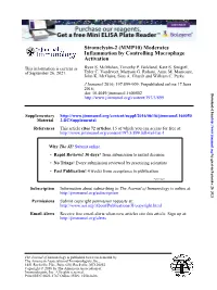 (MMP10) Moderates Inflammation by Controlling Macrophage Activation
