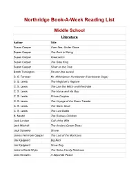 Northridge Book-A-Week Reading List