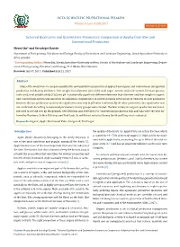 Selected Qualitative and Quantitative Parameters Comparison of Apples from Bio- and Conventional Production
