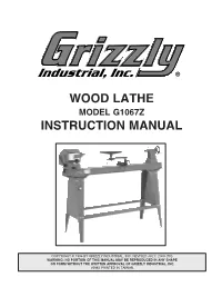 Wood Lathe Instruction Manual