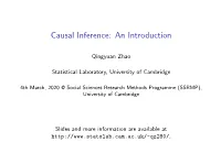 Causal Inference: an Introduction