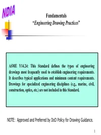 Fundamentals “Engineering Drawing Practices”