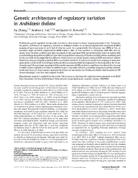 Genetic Architecture of Regulatory Variation in Arabidopsis Thaliana