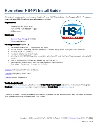 Homeseer HS4-Pi Install Guide