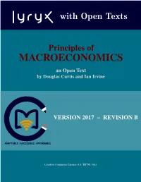 Principles of MACROECONOMICS an Open Text by Douglas Curtis and Ian Irvine