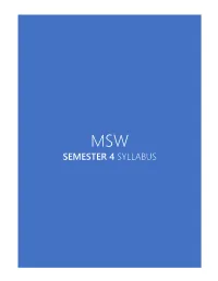 Semester 4 Syllabus