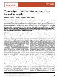 Temporal Patterns of Adoption of Mariculture Innovation Globally