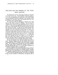 The Date for the Opening of the Twentieth Century