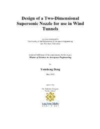 The Design of a 2D Supersonic Nozzle for Use in Wind Tunnels [Pdf]