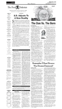 The Don Vs. the Bern but State Officials Must Also Be Given Credit — If You’Re the Kind NEWS DEPT
