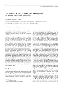 The System Cu3ass4––Cu3sbs4 and Investigations on Normal Tetrahedral Structures