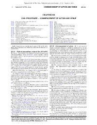 Chapter 801 Civil Procedure — Commencement of Action and Venue